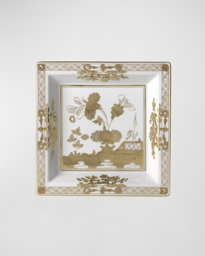 Ginori 1735 Oriente Italiano Aurum Square Plate In Oiaurum
