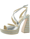 JESSICA SIMPSON DOSIA WOMENS STRAPPY RHINESTONE PLATFORM SANDALS