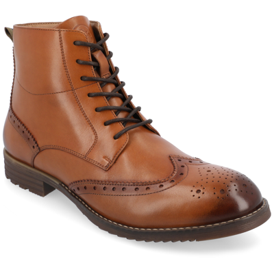 Thomas & Vine Edison Wingtip Ankle Boot In Brown