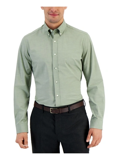 Club Room Mens Slim Fit Collar Button-down Shirt In Green