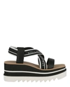 Stella Mccartney Stella Mc Cartney Sneak Elyse Striped Platform Sandals In Black