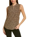 St John Spotted Leopard Silk Top In Black