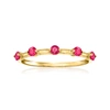 Rs Pure By Ross-simons Ruby Station Ring In 14kt Yellow Gold In Red