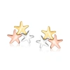 Ross-simons Italian 14kt Tri-colored Gold Stars Stud Earrings In Multi
