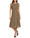 ST JOHN SPOTTED LEOPARD SILK DRESS