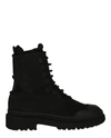 FERRAGAMO MIXED MEDIA COMBAT BOOTS