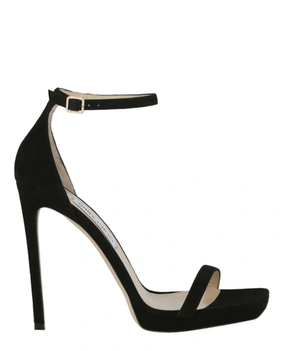 Jimmy Choo Alva 120 Suede Sandals In Black