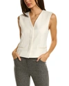Theory Slim Vest In Striped Admiral Crepe In White