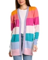 Scott & Scott London Rainbow Cali Wool & Cashmere-blend Cardigan In Blue