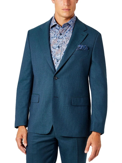 Tallia Vector Mens Wool Classic Fit Two-button Blazer In Blue