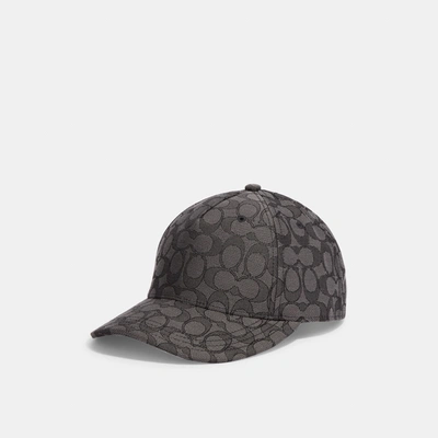 Coach Outlet Signature Jacquard Baseball Hat In Grey