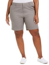 TOMMY HILFIGER PLUS WOMENS STRETCH MIDI BERMUDA SHORTS