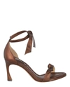 Alexandre Birman Clarita Doppia Soletta 85 Leather Sandal In Brown