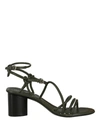 Ferragamo Augusta Leather Sandal In Green