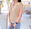 Thread & Supply Ria Vest In Khaki In Green