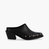 ALOHAS LORENZO BLACK LEATHER MULES