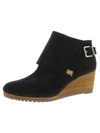 Dr. Scholl's Shoes Create Womens Suede Ankle Wedge Boots In Black