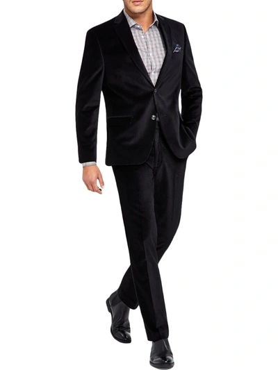 Alfani Mens Velvet Two-button Blazer In Black