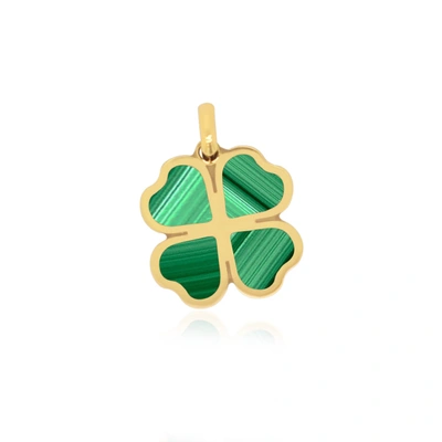 The Lovery Malachite Lucky Clover Charm In Multi