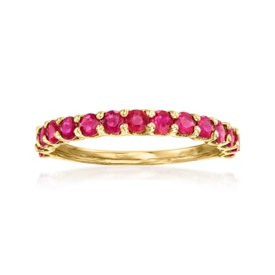 Ross-simons Ruby Ring In 14kt Yellow Gold In Red