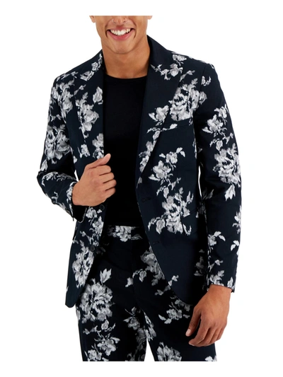 Inc Mens Slim Fit Jacquard Suit Jacket In Black