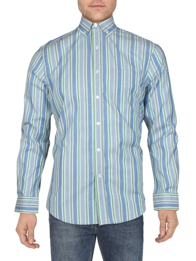 Club Room Craig Mens Stripe Stretch Button-down Shirt In Multi
