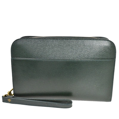 Pre-owned Louis Vuitton Baikal Leather Clutch Bag () In Green