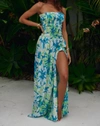 RUNAWAY THE LABEL RYLEE MAXI DRESS IN TEAL FLORAL
