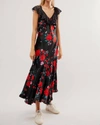 Free People Warm Hearts Midi Dress In Black Combo In Black