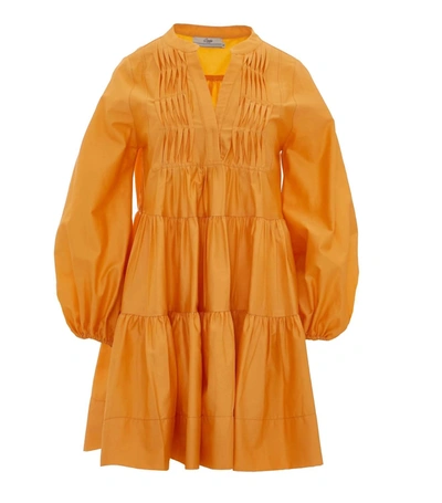 Devotion Twins Woman Short Dress Mandarin Size M Cotton In Orange