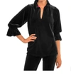 GRETCHEN SCOTT RUFFNECK TUNIC IN BLACK VELVET