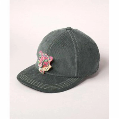 Ca4la Woven Baseball Hat With Cheetah Patch In Green