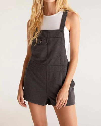 Z Supply Easy Rider Terry Romper In Vintage Black