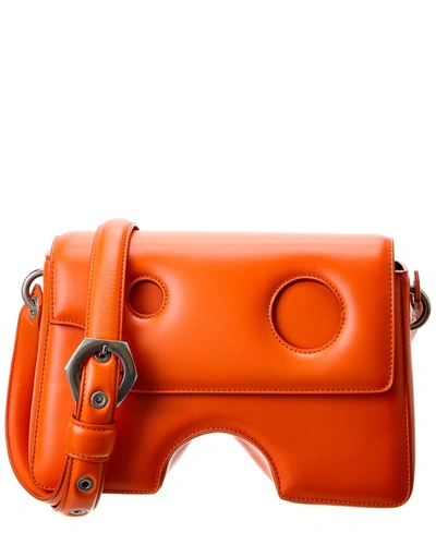 Off-white Burrow Leather Shoulder Bag (authentic ) In Orange