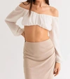 LE LIS SHELBY CROP TOP IN WHITE