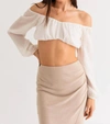 Le Lis Shelby Crop Top In White In White