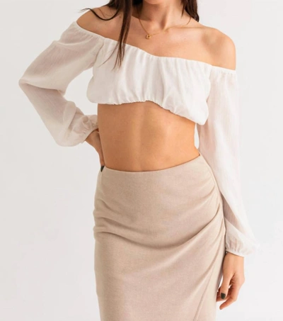 Le Lis Shelby Crop Top In White