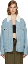 ALEXANDER WANG Blue Oversized Shearling Jacket