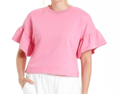 Another Love Pia Ruffle Sleeve Top In Begonia In Pink