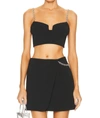 Simkhai Trina Diamante Chain Bustier Top In Black