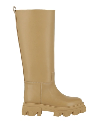 Gia Borghini Pernio 07 Leather Boots In Beige