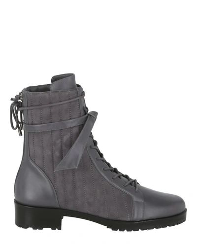 Alexandre Birman Clarita Quilted Combat Boots In Grey