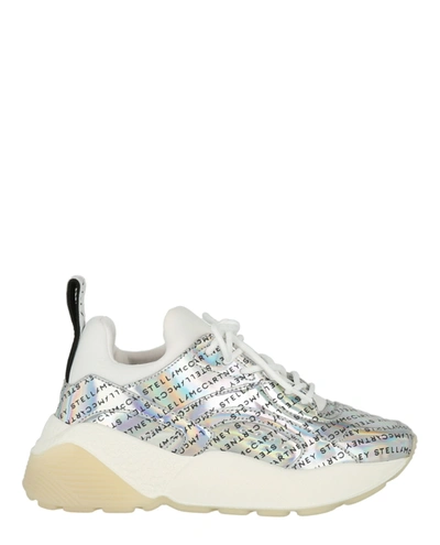 Stella Mccartney Iridescent Logo Eclypse Sneakers In Silver