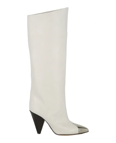 Isabel Marant Suede Knee-high Boots In White