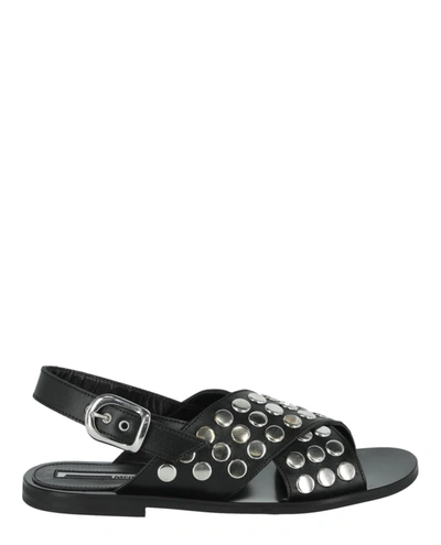 Mcq By Alexander Mcqueen Studded Leather Sandals In Black