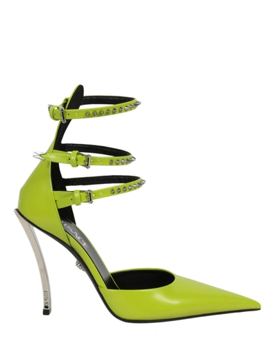 Versace Pin-point Sandals In Green