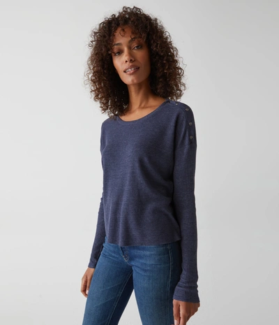 Michael Stars Milo Shoulder Snap Thermal Top In Nocturnal