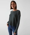 Michael Stars Milo Shoulder Snap Thermal Top In Dark Ivy