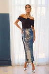 Lulus Dazzling Appearance Silver Sequin High Rise Midi Skirt In Silver