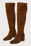 SEYCHELLES GIFTED COGNAC SUEDE LEATHER OVER-THE-KNEE BOOTS